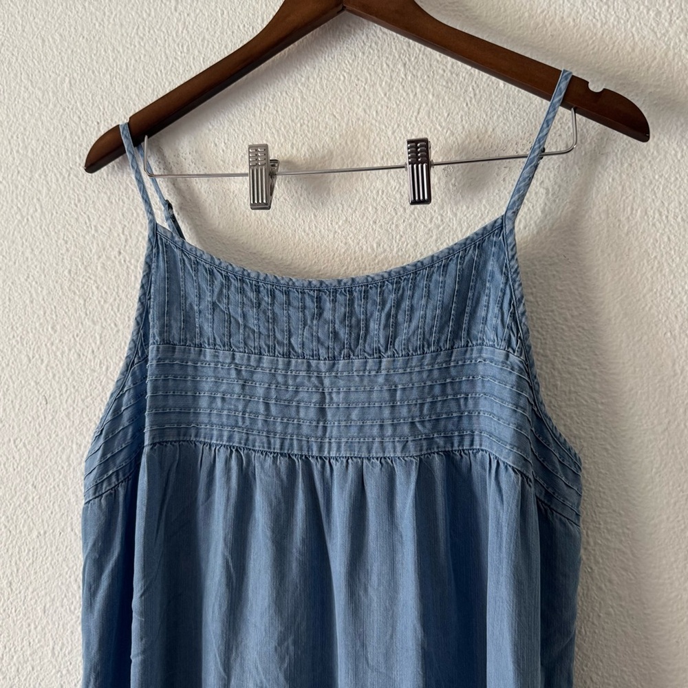Knox Rose Denim Look Midi Dress Boho Chic Relaxed Style Large Casual Everyday - Picture 5 of 14